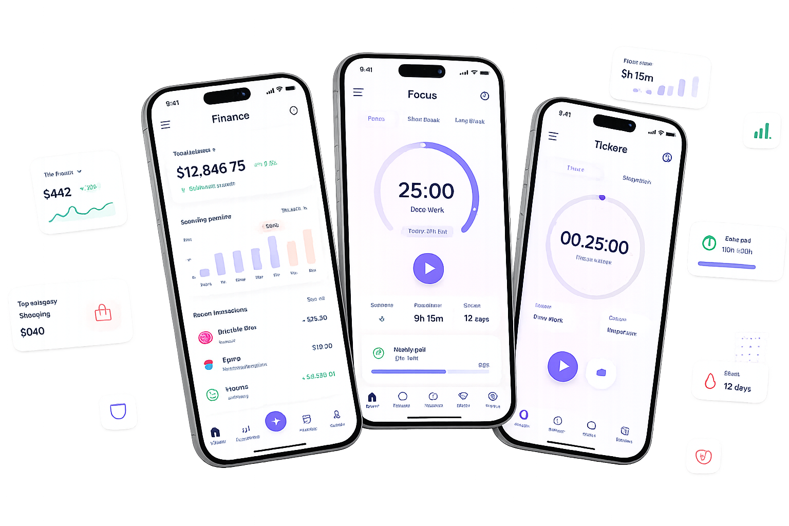 Tenshio Apps mobile screens