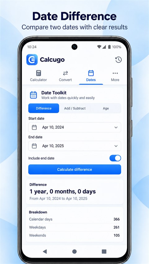 CalcuGo Home screen