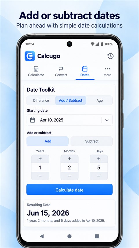 CalcuGo Browse screen