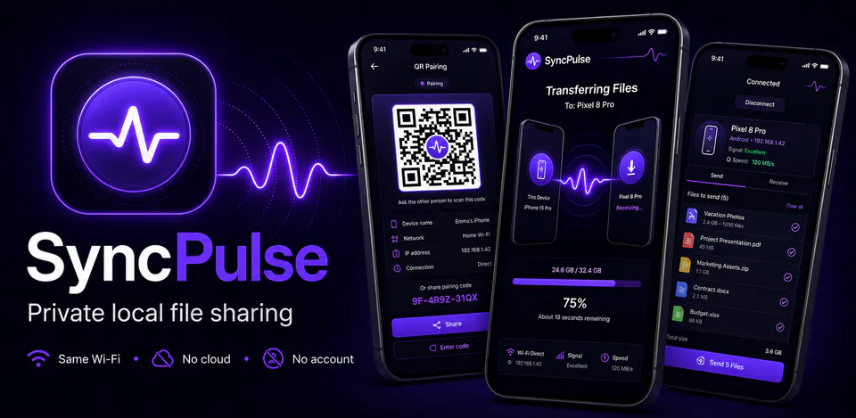 SyncPulse real app interface preview